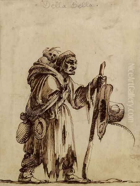 A beggar carrying an infant - view 1