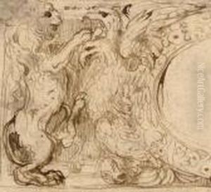 Une Frise Decorative Avec Un Lion Et Un Aigle
