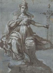 An Allegory Of Rhetoric Holding A Caduceus