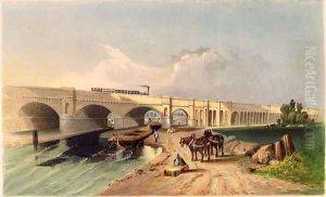View of the Greenwich Railway Viaduct at Deptford, 1836 by G.F. Bragg