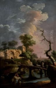 Paesaggio Arcadico Con Ponte Sullo Sfondo