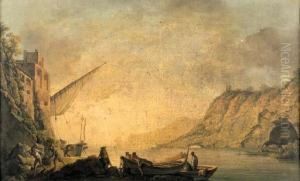 Marina Mediterranea Con Una Grotta E Pescatori