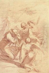 The Vision of Saint Francis, after Guercino