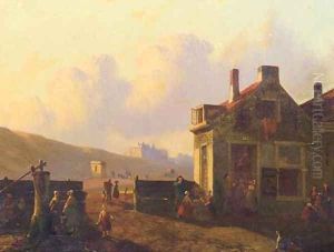 Fisherfolk in a village in the dunes