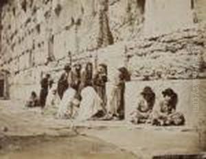 Jerusalem, Le Mur Oir Les Juifs Vout Pleuser by Felix Bonfils
