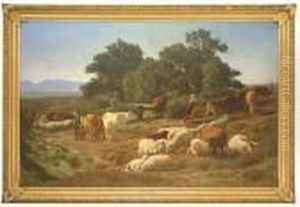 La Sortie Du Paturage by Auguste Bonheur