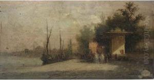 Vue Animee Du Bosphore. by Ferdinand Bonheur