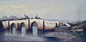 La Traversee D'un Pont En Asie Mineure by Ferdinand Bonheur