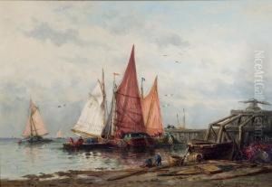 Bateaux De Peche Au Ponton by Ferdinand Bonheur