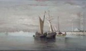Barques De Peches Pres De Constantinople by Ferdinand Bonheur