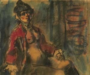 Femme Au Peignoir Rouge