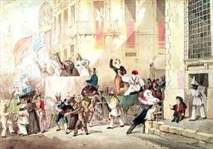 Circus Procession in Italy by Richard Buckner