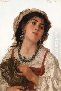 A Young Italian Peasant Girl by Adriano Bonifazi