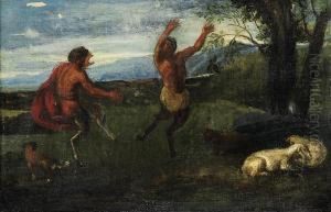 Satyrs Dancing In A Landscape
