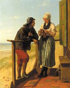 A flirtation by Henri Jacques Bource