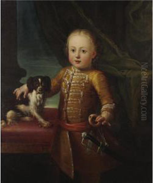 Portrait Of A Boy With His Dog - view 1