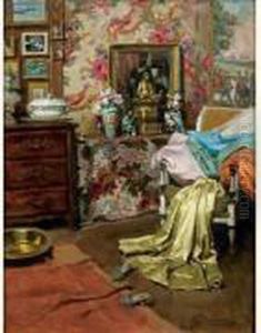 Scene D'interieur by Alexandre-Francois Bonnardel