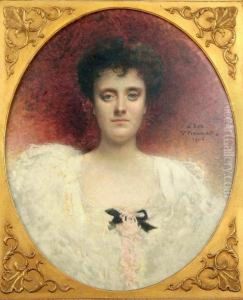 Portrait De Femme by Bonnat Leon