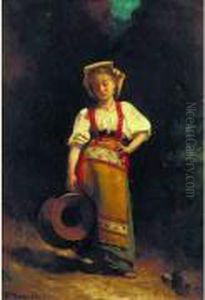 Une Jeune Italienne by Bonnat Leon
