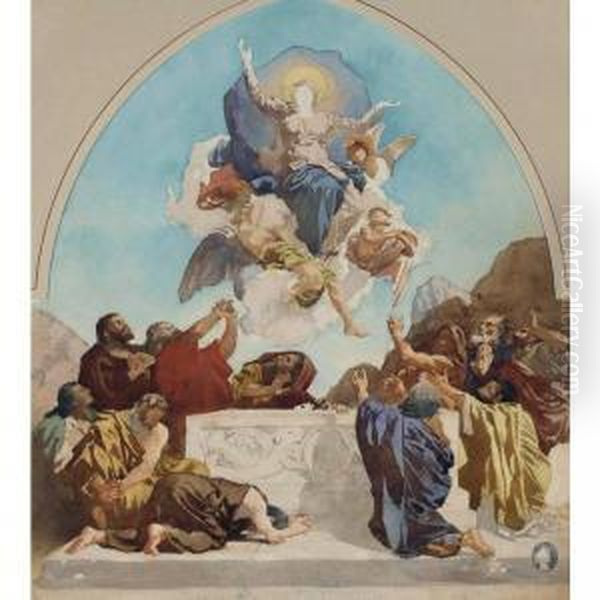 Study For The Assumption Of The Virgin, Church Of St. Andre, Bayonne by Bonnat Leon