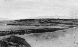 Vue De La Campagne Romaine by Bonnat Leon