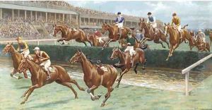The Grand National, 1927 by William Hounsom Byles