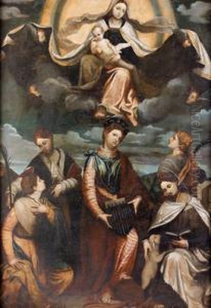Madonna Mit Hl. Cacilia, Katharina, Lucia, Agnes Undbarbara - view 1