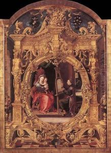 St Luke Painting the Virgin's Portrait 1545 by Lancelot Blondeel
