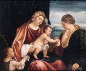 The Mystic Marriage Of Saint Catherine by Alessandro Bonvicino (Moretto da Brescia)