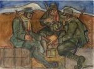 Militari A Bivacco by Aroldo Bonzagni