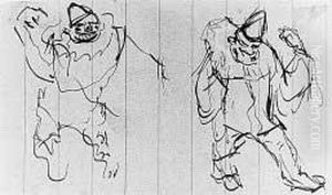 "due Clown" 1915 by Aroldo Bonzagni