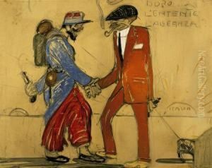 "dopo L'entente L'alleanza?" 1912 by Aroldo Bonzagni