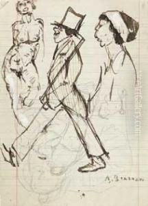 "uomo Che Cammina" 1911 by Aroldo Bonzagni