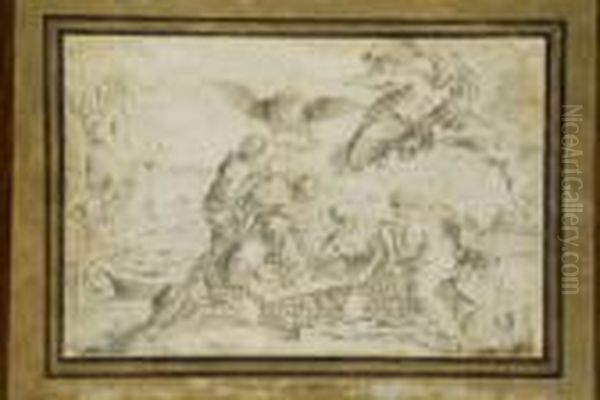 Alegoria Del Cardenal Antonio
Barberini Con El Emblema De La Academia Parthenia A La Cual Pertenecio - view 1