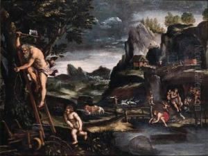 Adam And Eve After The Fall by Pietro Paolo Bonzi