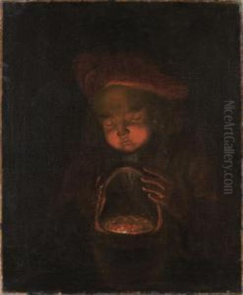 Enfant Soufflant Sur Des Braises - view 1