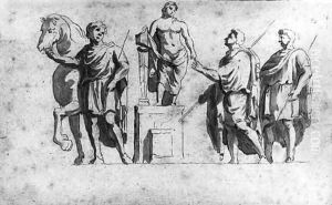Two studies after Roman reliefs by Jan de Bisschop