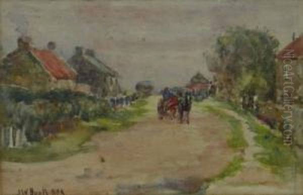 Village Street With Horse And Cart - view 1