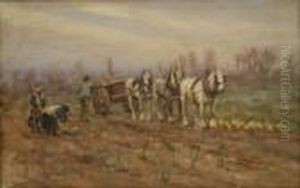 Turnip Harvesting by James William Booth