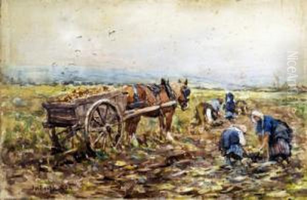 Gathering The Harvest, With Cart Horse - view 1