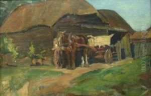 Horse And Cart With Farm Horse And Cart With Farm