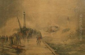 Steam Tug Returning To Whitby Harbour by Frederick William Booty