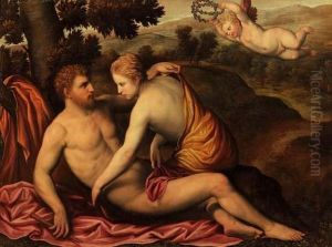 Coppia Di Amanti In Un Paesaggio (dafni E Cloe ?) by Paris Bordone