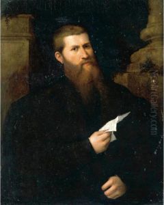 A Portrait Of A Bearded Gentleman, Half Length, Reading A Letter