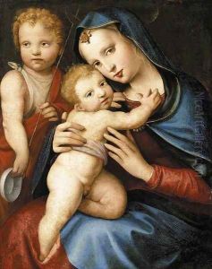 Madonna and Child with the Infant St John the Baptist c. 1524 by Andrea del Brescianino