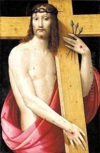 Christ holding the Cross, as the Man of Sorrows by Andrea del Brescianino