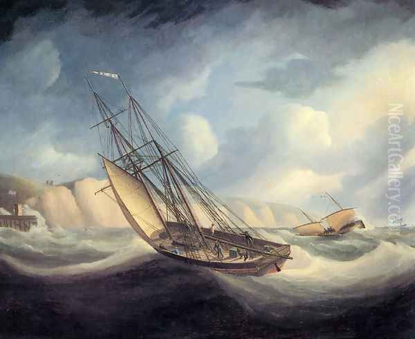 The Rapid Schooner and Deal Lugger off the South Foreland - view 1