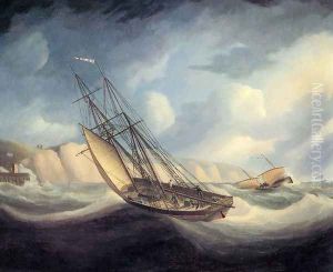 The Rapid Schooner and Deal Lugger off the South Foreland by Thomas Buttersworth
