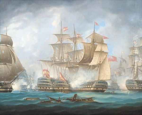 'Nelson's patent bridge for boarding First Rates' at the Battle of Cape St. Vincent, 14th February, 1797 - view 1