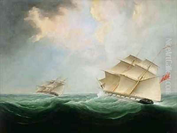A Naval Brig Pursuing another Brig - view 1